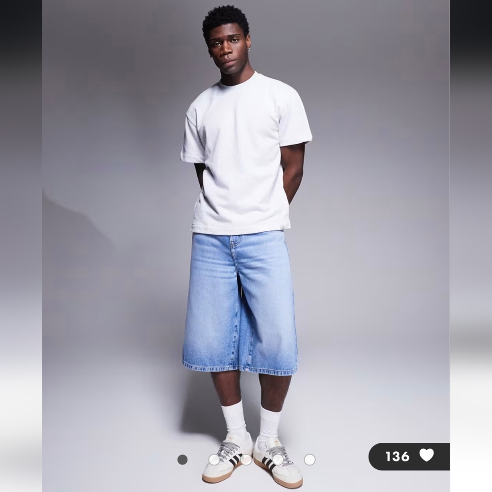 ASOS DESIGN Longer Length Denim Jorts- 42